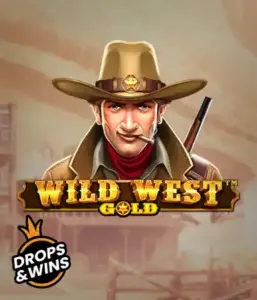  Meet the daring sheriff of "Wild West Gold," a thrilling slot game by Pragmatic Play. The image shows a stern-faced sheriff with a sheriff’s badge, framed by a dusty Old West town backdrop. The game's title is boldly featured in a classic font, complementing the Wild West adventure theme. 