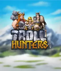 Step into the world of "Troll Hunters," where bold Viking warriors stand ready to take on their foes. The logo features a pair of Vikings, male and female, equipped with weapons, overlooking a chilly landscape. They emanate bravery and might, capturing the essence of the game's adventurous theme.