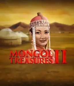 Step into the rich history of Mongolia with the Mongol Treasures 2 game by Endorphina, highlighting a beautiful Mongolian woman dressed in traditional attire against a golden Mongolian steppe backdrop. This graphic evokes the essence of Mongolian history, delivering a distinctive visual adventure. 