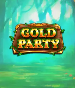 Enter the fairy-tale forest of Gold Party slot by Pragmatic Play, highlighting a rustically styled wooden sign adorned with golden letters. The backdrop of misty green forest which adds a mystical touch to the overall ambiance. Perfect for players who love enchanted forest settings, offering a delightful gaming experience. 