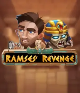 Explore the mysterious world of Ramses' Revenge slot by Relax Gaming, highlighting a surprised explorer and a fierce mummy set against an Egyptian tomb backdrop. This image captures the excitement of tomb exploration, ideal for those interested in historical adventures, providing a thrilling escape. 